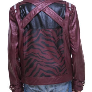 Travis marron imprimé, veste en cuir de jeu Touchdown - Déguisement de veste tendance fini les héros authentiques - Veste cosplay premium en peau de mouton