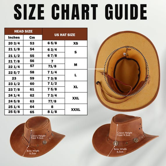 Vintage Brown Leather Cowboy Hat Western Ranch Outback Size L 22” Boho Festival Vintage Brown Leather Cowboy Hat – Rustic Ranch Style  main image 4
