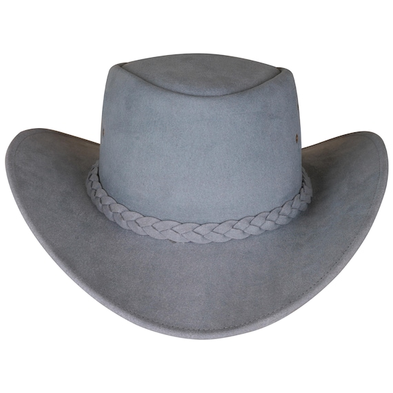Gray Felt Cowboy Hat | Wide Brim, Braided Band | Vintage  display picture 3