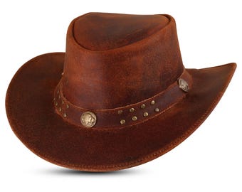 Genuine Calf Suede Leather Cowboy Hat – Stylish Western Hat for Men & Women