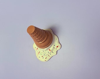 Jumbo melted ice cream wall art - hand painted - sprinkles - wall mountable - Fun Decor - Home wall art - pop art