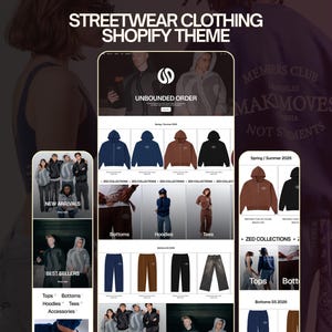 Streetwear Shopify Theme Clothing Shopify Template Luxury Fashion Boutique Website Theme Shopify 2.0 Store Template for Apparel Brands
