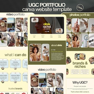 Modèle de site web portfolio UGC Canva | Site web d'influenceur créateur de contenu lifestyle