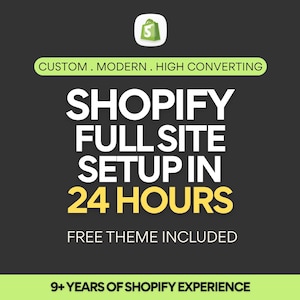 Configuración de tienda Shopify en 24 horas / Tema optimizado para conversiones incluido