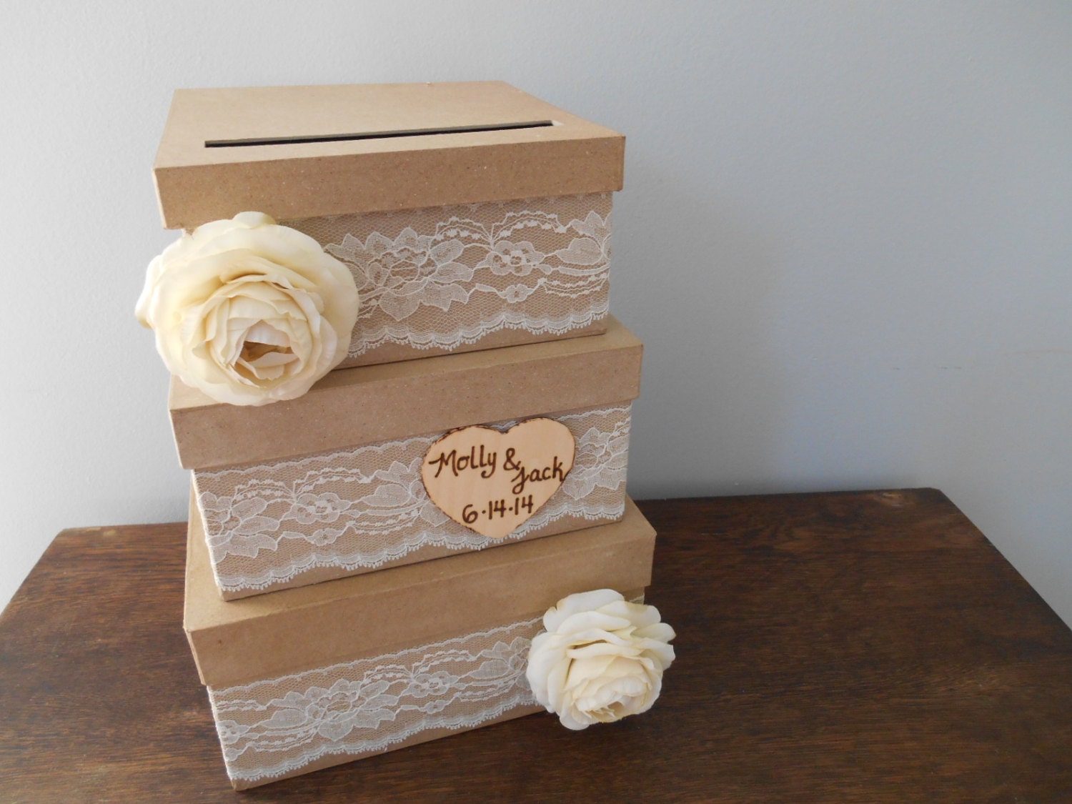 Rustic Wedding Card Box Custom Made Money Card Holder for Etsy