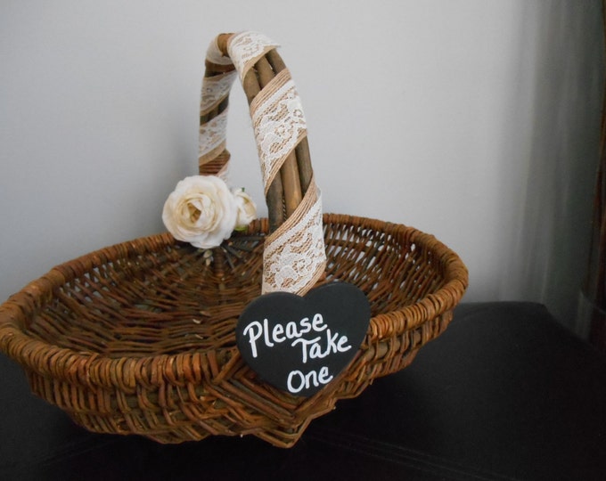 Large Rustic Wedding Program Basket Wedding Card Basket Etsy