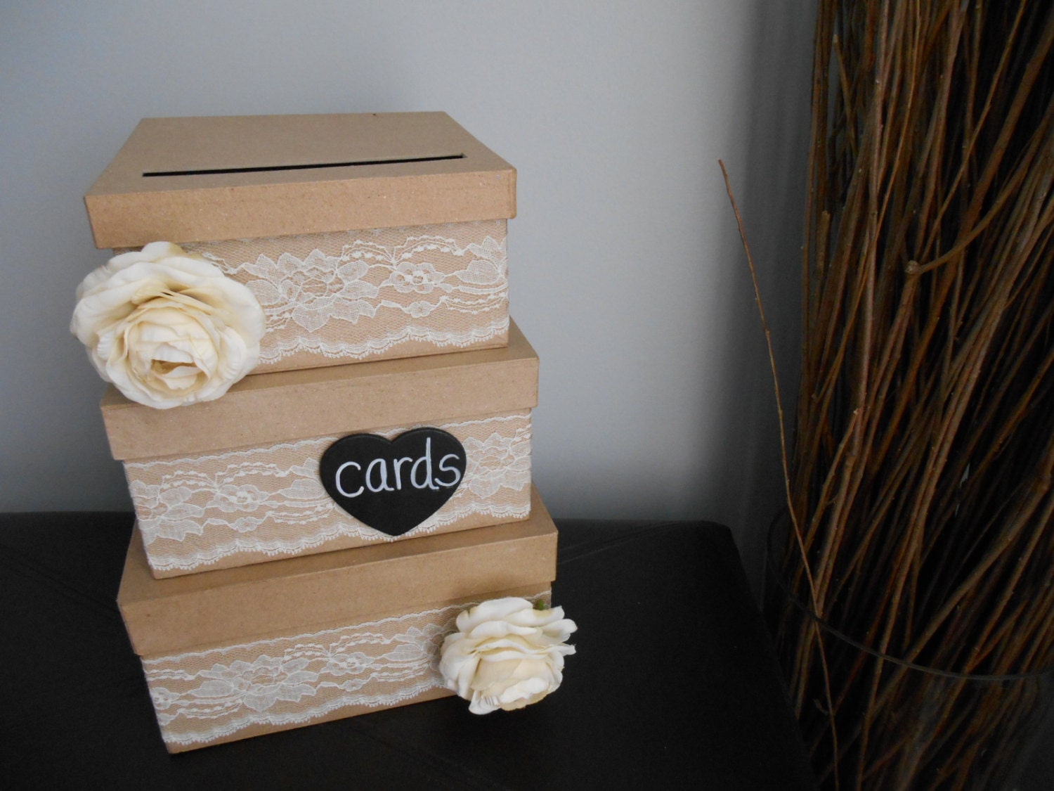 Rustic Wedding Card Box Custom Made Money Card Holder for Etsy