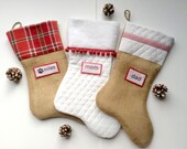 Rustic Stockings, DISCOUNTED SALE on Family Stockings, Burlap Stockings,Christmas Stockings,Holiday Stockings,Personalized Stockings