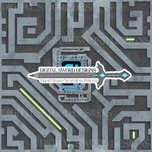 Subnautica Inspired Seamless Pattern Alien Technology Repeating File (Digital Download)