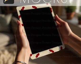 iPad Skin Mockup for Procreate | Female Hands Right iPad Pattern Display | Digital Product Mockup | Seamless Sublimation Surface Pattern