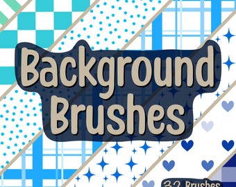 Achtergrondpatroonborstelset voor Procreate | 32 borstels | ALLEEN voortplanten | Patronen voortplanten | Geruite strepen pastel sterren hartjes stippen