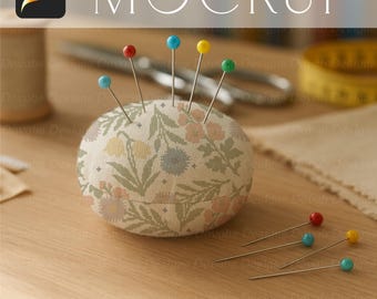 Pin Cushion Mockup for Procreate | Sewing Display | Digital Product Mockup | Seamless Sublimation Surface Pattern