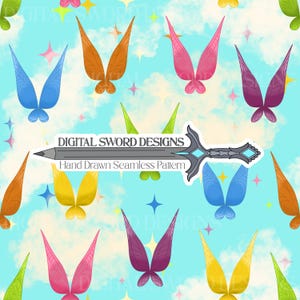 Tinker Bell geïnspireerd naadloos patroon Fantasy Fairy herhalend bestand (digitale download)