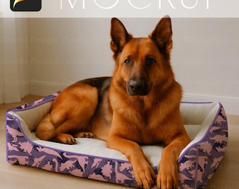 Pet Bed Mockup for Procreate | Dog Bed Design Display | Digital Product Mockup | Seamless Sublimation Surface Pattern Mockup
