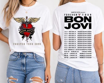 Bon Jovi Forever Tour 2026 Inspired T-Shirt, Rock Concert Tee, Music Fan Gift, Double Sided Graphic Shirt, Unisex Tour Tee Adults Tops