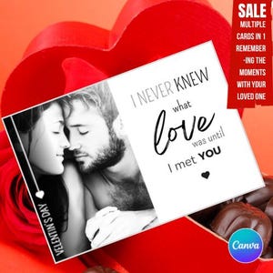 Happy Valentine's Day Card - DIGITAL Download - Druckbare Valentinstagskarte mit Bunten Herz Luftballons - Druckbare Valentinstagskarte