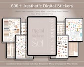 Aesthetic Digital Stickers, Goodnotes Sticker Book, Transparent Stickers, Precropped Digital Stickers, Digital Stickers For Goodnotes