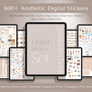Aesthetic Digital Stickers, Goodnotes Sticker Book, Transparent Stickers, Precropped Digital Stickers, Digital Stickers For Goodnotes