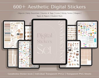 Aesthetic Digital Stickers, Goodnotes Sticker Book, Transparent Stickers, Precropped Digital Stickers, Digital Stickers For Goodnotes