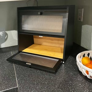 Bamboo Large Bread Box Double Layer for Kitchen Counter | Handmade Bread Box | Bread Storage | Vegetable Storage | Kitchen Storage