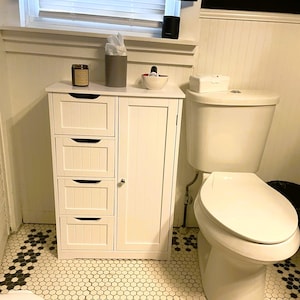 Wooden Floor Cabinet with 4 Drawers | Storage Cabinet | Medicine Cabinet | Bathroom Cabinet | Side Table | Display Cabinet | Kitchen Cabinet