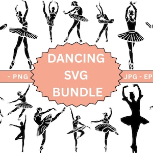 Dance SVG Bundle,Dancer SVG,Dance Clipart,Dance Silhouette,Dance Cut File,Dance Team Svg,Dancing girl Svg,SVG for Dancers,Dance Couple Svg