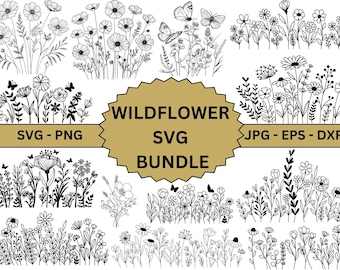 Wildblumen SVG-Bundle, Geburtstags-Monats-Blumen-Svg, Blumen-Svg-Bundle, Blumen-Clipart, Blumenstrauß-SVG-Datei, Blumenskizze-Svg, Blumen-Svg, digitaler Download.