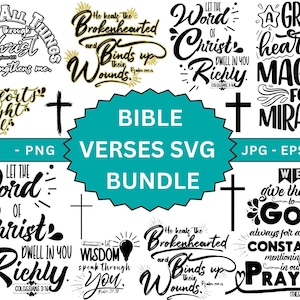Verset de la Bible Svg, Svg religieux, lot de Svg chrétien, Svg béni, Svg croix, lot de svg foi, Svg de Jésus, Svg de Dieu, fichiers de coupe pour Cricut