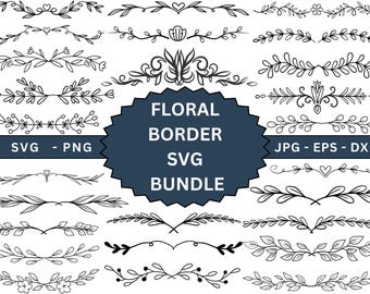 Floral Border SVG,Text Dividers Svg,Decorative Elements Svg,Wedding Decor Svg,Swirls Svg,Flower Border SVG,Borders Svg,Instant Download