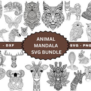 Animal Mandala SVG,Mandala Clipart,Animal Mandala Printable Art,Pet Mandala,Plywood cutting,Animal Zentangle Svg,3D mandala plywood,Cricut