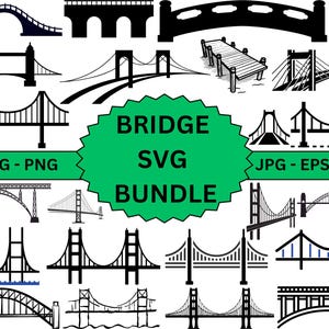 Bridge Svg Bundle,Bridge Cut File,Wooden Bridges Clipart,Bridge Silhouette,Vector,Png,Bridge Cricut,Instant Download.