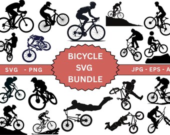 Bicycle SVG Bundle, Bike Svg, digital download, Cycling svg, Mountain Bike Svg, Instant Download