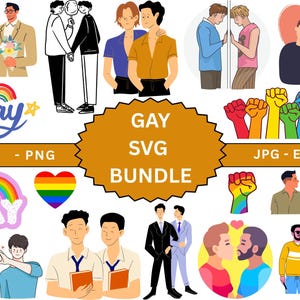 Gay png svg, Gay png, LGBTQ SVG + PNG Bundle, Rainbow Heart Svg, lgbtq, Commercial Use
