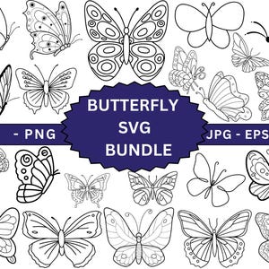 Fichiers SVG Bundle papillon, papillon SVG, fichiers papillon pour Cricut, papillon SVG en couches, clipart papillon, Silhouette, papillons Svg