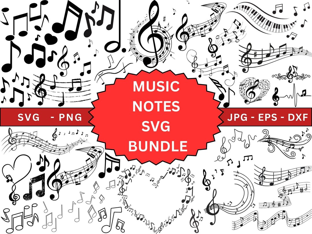 Music Notes SVG Bundle,musical Notes Clipart,musical Note Vector,music ...