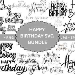 Alles Gute zum Geburtstag svg png, alles Gute zum Geburtstag Plotterdatei svg png, Schriftzug Cricut Design Element, Clipart Vinyl Cut File