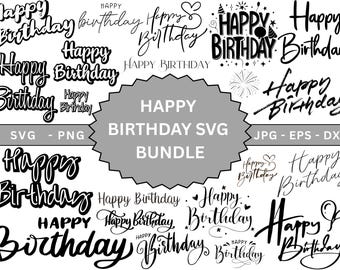 Pakiet svg z okazji urodzin,Wszystkiego najlepszego png,Plik plotera svg z okazji urodzin png,Napisy Cricut Design Element,Plik do cięcia winylu Clipart