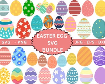 Ovos de Páscoa Svg, Pacote de Arquivos de Corte SVG de Ovos de Páscoa Decorativos para Cricut, Svg de Páscoa, Feliz Páscoa Svg, Silhueta de Ovos, Clipart de Ovos de Páscoa, PNG