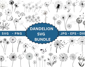Dandelion Svg Bundle, Dandelion Clipart, Dandelion Vector, DANDELION SVG, Clip Art, Dandelion Files For Cricut, Dandelion Cricut, Silhouette