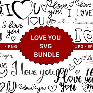 Love You SVG Bundle,I Love You Clipart,Romantic Sign svg,Svg Files For Cricut,Couples Shirt svg,Vector Design,Instant Download.