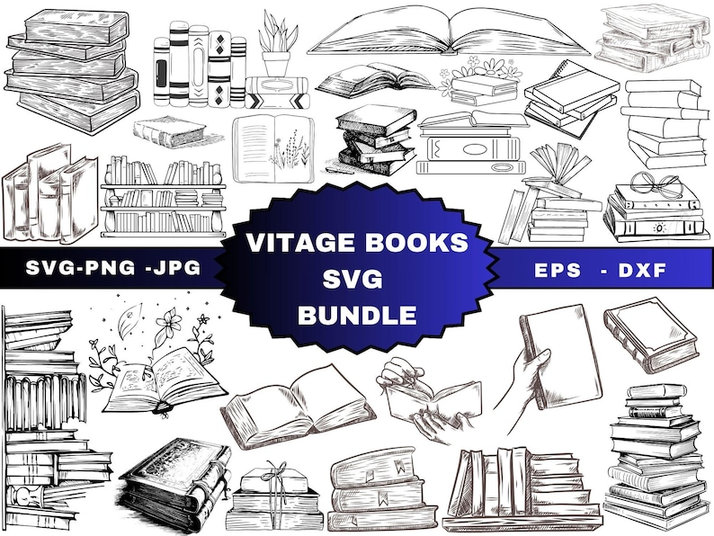 BOOKS Svg Cut Files for Cricut,books Silhouette,book Lover Svg,open ...