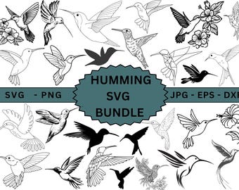 Paquete de imágenes prediseñadas de colibrí, imágenes prediseñadas de colibrí, imágenes prediseñadas de colibrí, archivos de corte para Cricut y grabado láser, Cricut para SVG