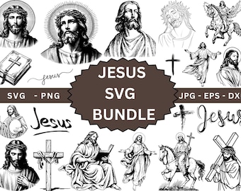 Jesus Christ SVG,Jesus Line Art SVG Bundle,Christian SVG Bundle,Jesus sunglasses svg,Jesus cut files,Catholic Svg,Religion Svg,Jesus face