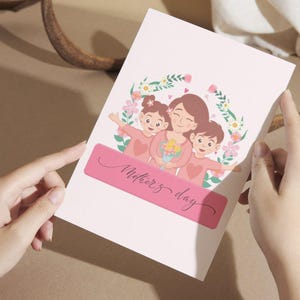 Happy Mother&#39;s Day Printable Card,Mother&#39;s Day Flowers Card,Card For Mothers Day,Mum Mothers Day Cards For Her,mother&#39;s day gift