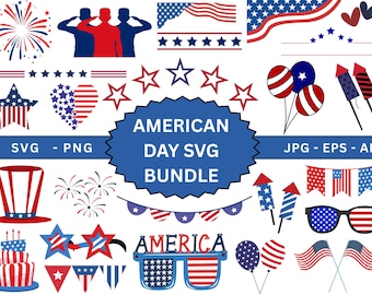 4th of July SVG Bundle, America svg, American flag svg, independence day svg, Silhouette, Svg Files for Cricut