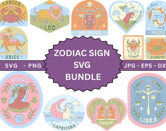 Sternzeichen-Svg-Bundle, Blumen-Tierkreis-Png, hohe Qualität Horoskop-Svg, Sternzeichen-Svg, Sternzeichen-Clipart-Png, Himbeer-Svg, Sublimation