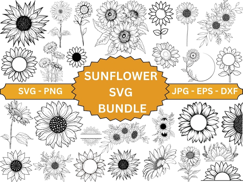 Sunflower SVG, Silhouette, T-shirt, Floral, Graphic, Digital ...