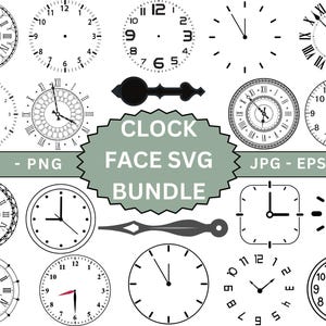 Clock face clipart, CLOCK FACE SVG Bundle, Clock face svg cut files, Clock face svg for Cricut, clock face silhouette