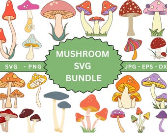 Grzyb svg, Clipart grzyba, Amanita Mushroom, pliki png z przezroczystym tłem, grzyby svg, NATYCHMIASTOWE POBIERANIE