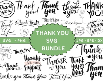 Thank You SVG Bundle,Thank You Sign,Thank You Clipart SVG,Thank you Cut Files for Cricut Silhouette Files,Thank you card,Thank you card